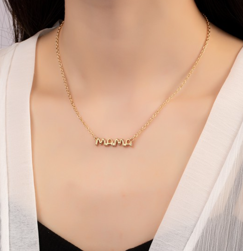 Balloon Letter Mama Necklace