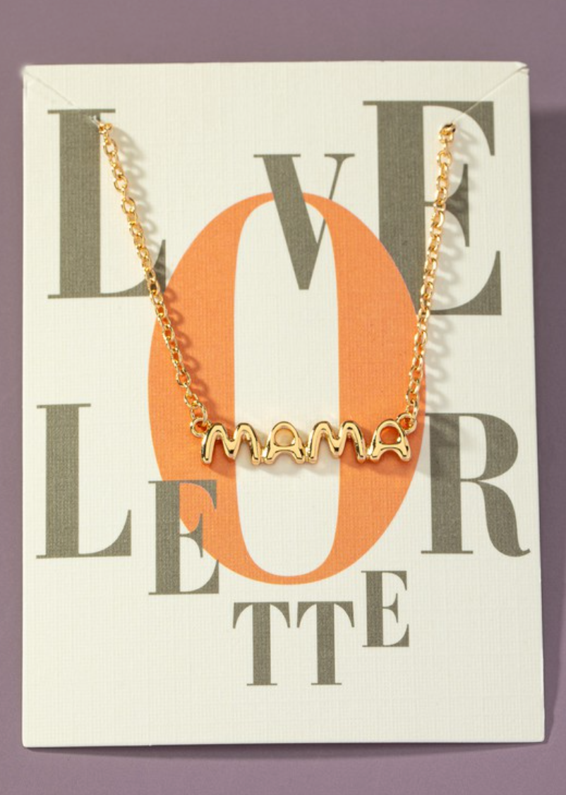 Balloon Letter Mama Necklace